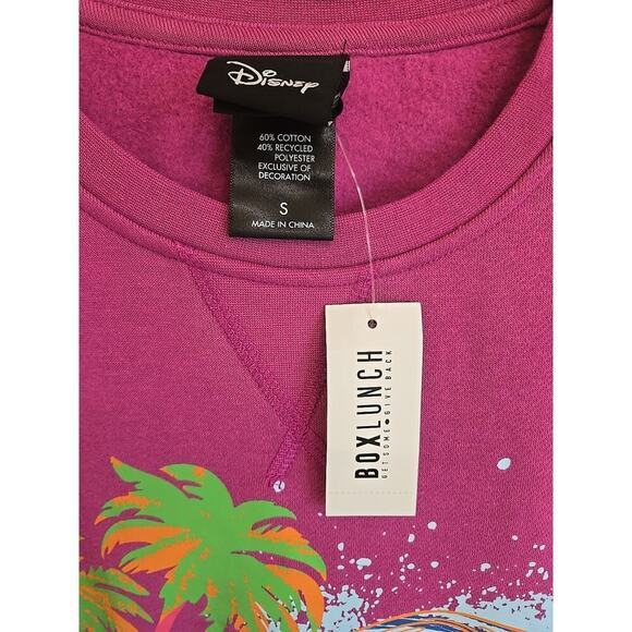 Disney Minnie Mouse and Daisy Duck Hot Pink Beach Crewneck — BoxLunch Small - Picture 5 of 11